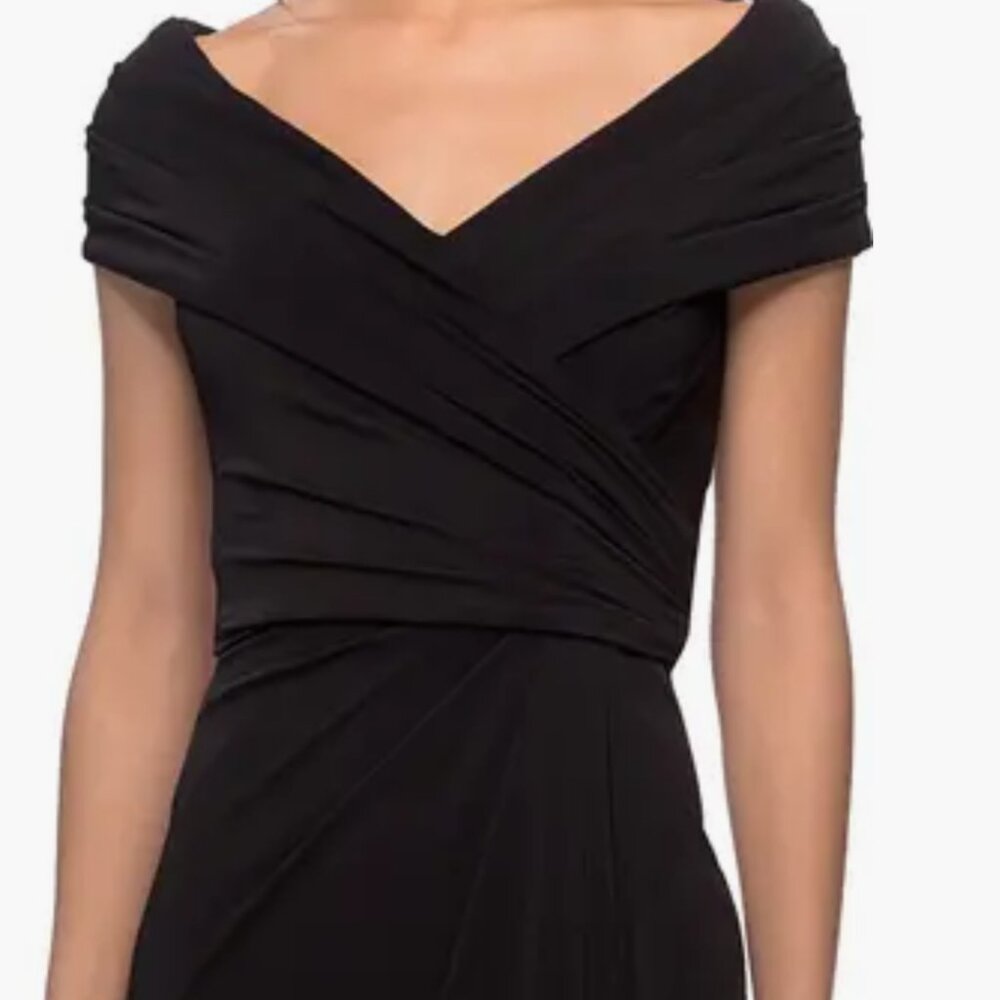 La Femme Floor Length Classic Black Gown - Size 6